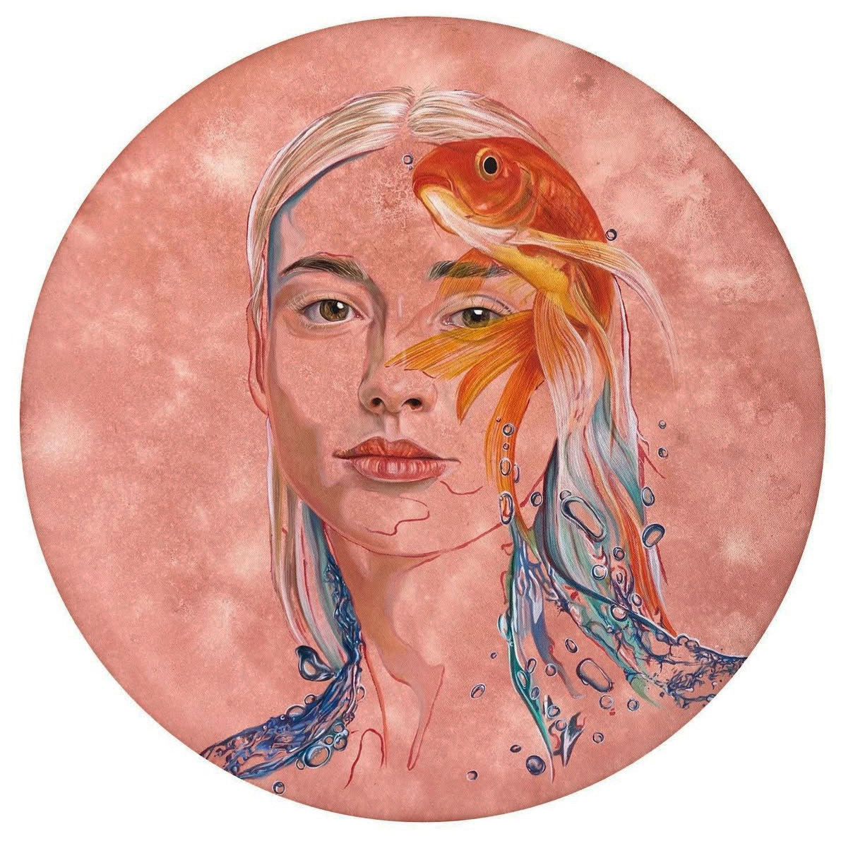 Nymphe II / Tuval üzerine yağlıboya / Çap 60 cm / 2023